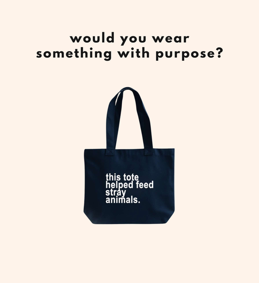 THIS TOTE HELPED FEED STRAY ANIMALS ( 14 items left )